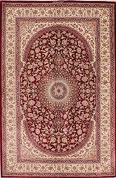 Qum Beige Hand Knotted 4'2" X 6'6"  Area Rug 254-33876