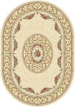 Dynamic ANCIENT GARDEN Beige Oval 3x5 ft  Carpet 68792