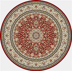 Dynamic ANCIENT GARDEN Red Round 5'3" X 5'3" Area Rug ANR5571191414 801-69146
