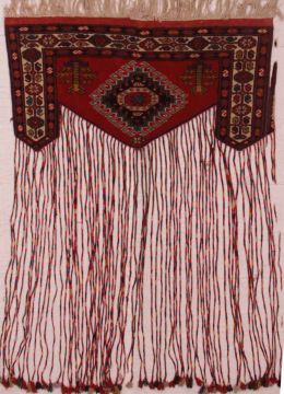 Afghan Kilim Red Rectangle 4x6 ft Wool Carpet 74429
