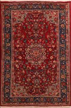 Persian Kashan Red Rectangle 4x6 ft Wool Carpet 74435