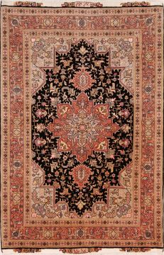 Persian Tabriz Blue Rectangle 3x5 ft Wool Carpet 74443