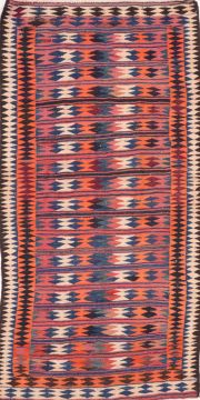 Afghan Kilim Multicolor Rectangle 6x9 ft Wool Carpet 74629