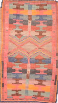 Afghan Kilim Yellow Rectangle 6x9 ft Wool Carpet 74669