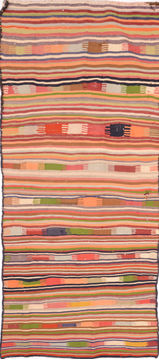 Persian Kilim Multicolor Runner 10 to 12 ft Wool Carpet 74683