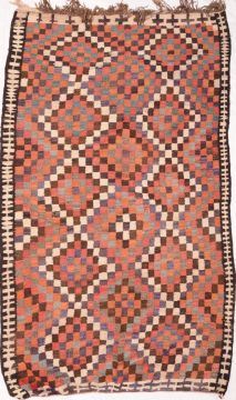 Persian Kilim Red Rectangle 7x10 ft Wool Carpet 74695