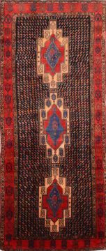 Persian Hamedan Blue Runner 10 to 12 ft Wool Carpet 74718