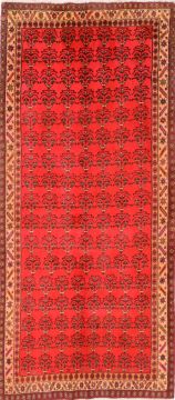 Zanjan Red Runner Hand Knotted 4'2" X 9'3"  Area Rug 100-74736
