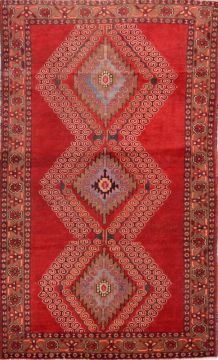 Persian Baluch Red Rectangle 4x6 ft Wool Carpet 74767