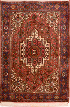 Persian Gholtogh Red Rectangle 3x5 ft Wool Carpet 74899