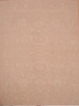 Afghan Chobi Beige Rectangle 9x12 ft Wool Carpet 75031