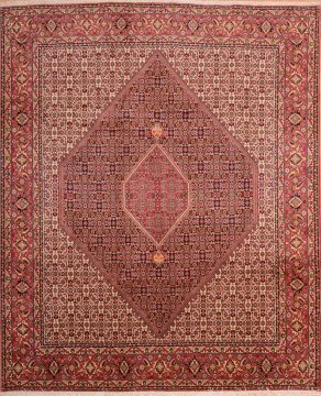 Persian Bidjar Red Rectangle 8x10 ft Wool Carpet 75370