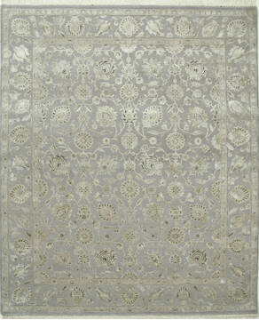 Indian Jaipur Grey Rectangle 12x15 ft wool and silk Carpet 75498