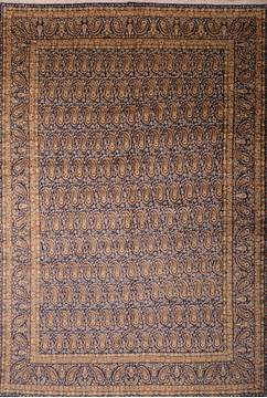 Persian Kerman Blue Rectangle 10x14 ft Wool Carpet 75891