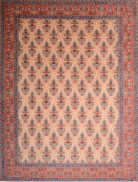 Qum Red Hand Knotted 9'10" X 12'10"  Area Rug 100-75991
