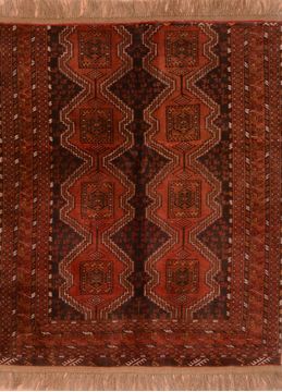 Afghan Khan Mohammadi Brown Rectangle 5x7 ft Wool Carpet 76131