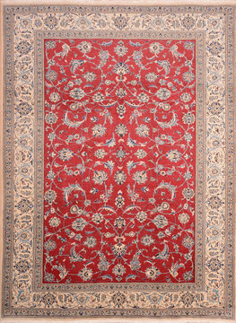 Persian Nain Blue Rectangle 8x11 ft Wool Carpet 76296