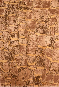 Modern Beige Hand Knotted 6'0" X 8'10"  Area Rug 100-76297