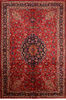 Mashad Red Hand Knotted 110 X 165  Area Rug 100-76314 Thumb 0