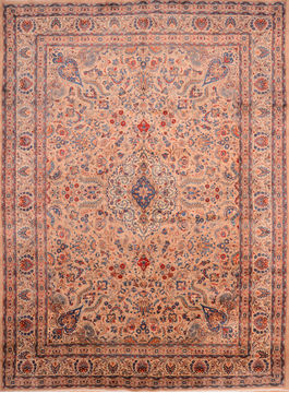 Persian Kashmar Beige Rectangle 10x13 ft Wool Carpet 76322