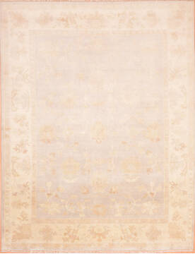 Indian Oushak Beige Rectangle 8x10 ft Wool Carpet 76394