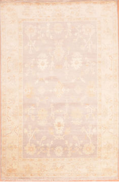 Indian Oushak Beige Rectangle 6x9 ft Wool Carpet 76398