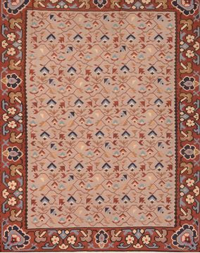 Afghan Kilim Grey Rectangle 7x9 ft Wool Carpet 76453