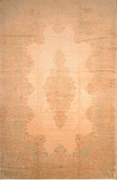 Persian Kerman Beige Rectangle 12x18 ft Wool Carpet 87885