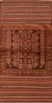 Afghan Baluch Brown Rectangle 3x5 ft Wool Carpet 89797