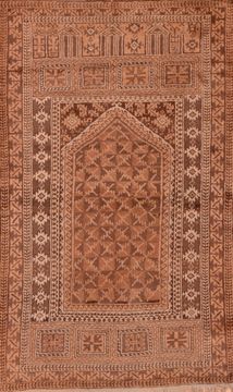 Afghan Baluch Beige Rectangle 3x4 ft Wool Carpet 89809