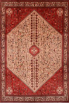 Persian Abadeh Red Rectangle 7x10 ft Wool Carpet 89873