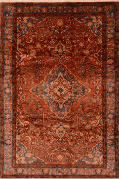 Persian Nahavand Brown Rectangle 7x10 ft Wool Carpet 89889