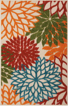 Nourison Aloha Multicolor Rectangle 3x4 ft Polypropylene Carpet 95899