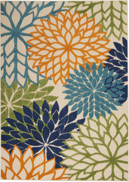 Nourison Aloha Multicolor Rectangle 5x7 ft Polypropylene Carpet 95906