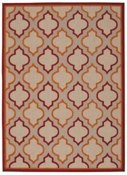 Nourison Aloha Red Rectangle 4x6 ft Polypropylene Carpet 95915