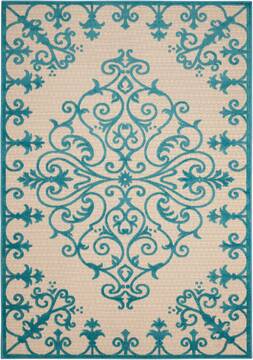 Nourison Aloha Blue Rectangle 8x10 ft Polypropylene Carpet 95922