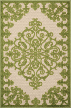 Nourison Aloha Green Rectangle 3x4 ft Polypropylene Carpet 95924