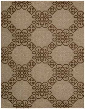 Nourison AMBROSE Beige Rectangle 5x8 ft Wool Carpet 95980