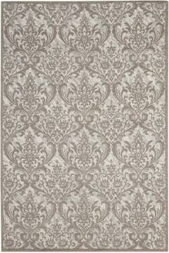Nourison Damask Beige Rectangle 5x7 ft Polyester Carpet 97341