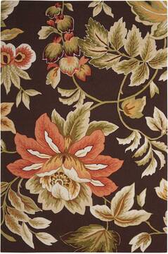 Nourison Fantasy Brown Rectangle 5x8 ft Polyester Carpet 97943