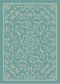Nourison Home & Garden Blue Rectangle 10x13 ft Polyester Carpet 98808