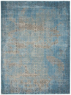Nourison Karma Blue Rectangle 5x7 ft Polypropylene Carpet 99621