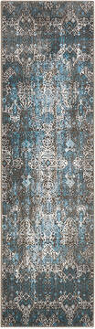 Nourison Karma Blue Runner 6 to 9 ft Polypropylene Carpet 99654