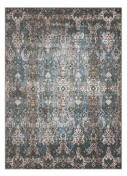 Nourison Karma Blue Rectangle 4x6 ft Polypropylene Carpet 99655