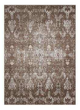 Nourison Karma Brown Rectangle 5x7 ft Polypropylene Carpet 99661
