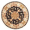 Tabriz Black Round Hand Knotted 33 X 33  Area Rug 100-10502 Thumb 0