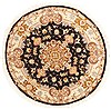 Tabriz Black Round Hand Knotted 33 X 33  Area Rug 100-10502 Thumb 0