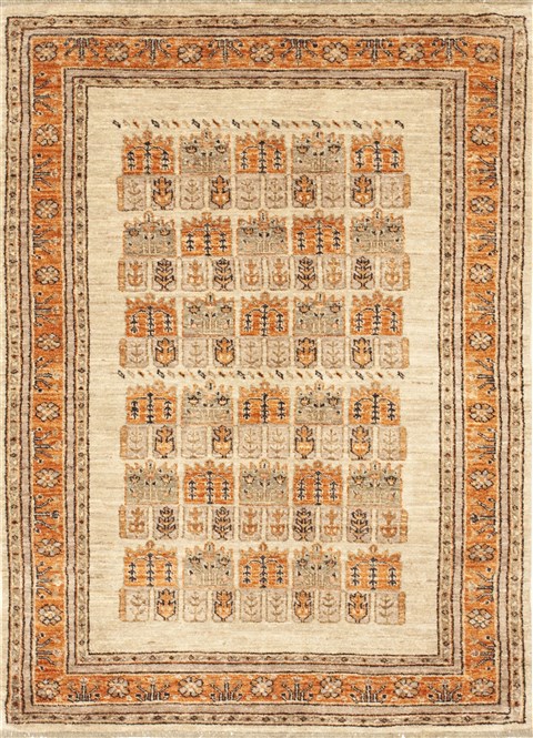 Chobi Beige Hand Knotted 42 X 60 Area Rug 100-10505 Image 0