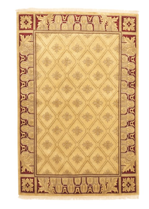 Indo-Nepal Green Hand Knotted 40 X 60 Area Rug 100-10511 Image 0
