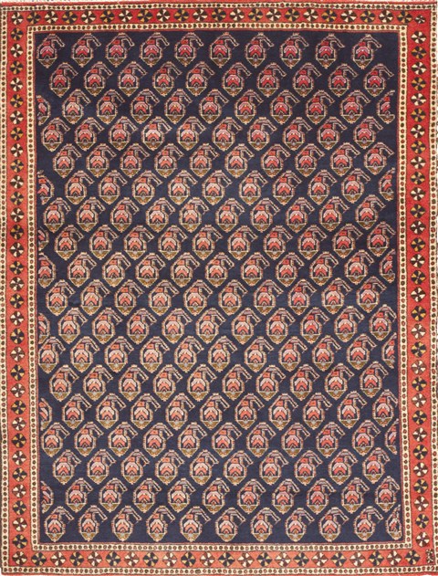 Shahre Babak Blue Hand Knotted 42 X 56  Area Rug 100-10519 Image 0